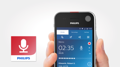 Philips dictation recorder app with professional dictation features